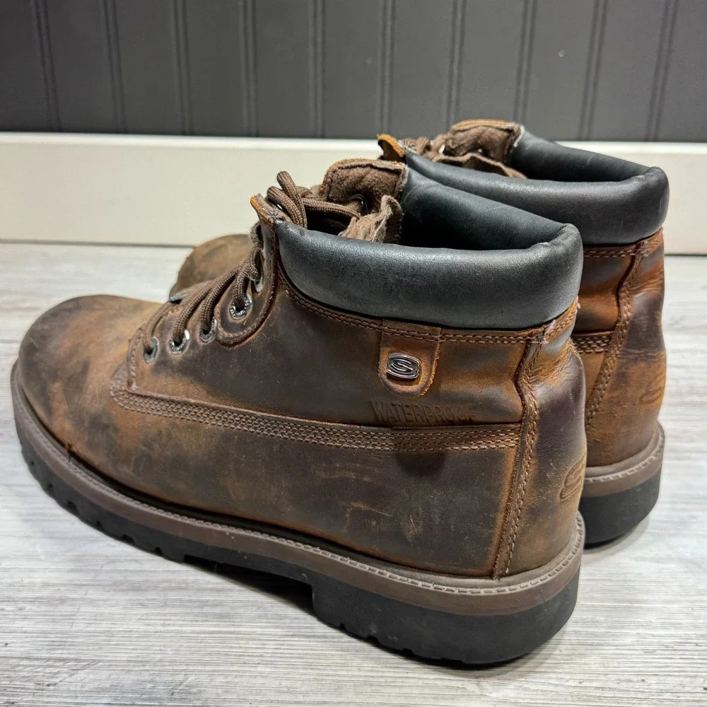 Skechers‎ Sergeants-Verdict Waterproof Boots Men's Sz 11 Dark Brown 4442 CDB